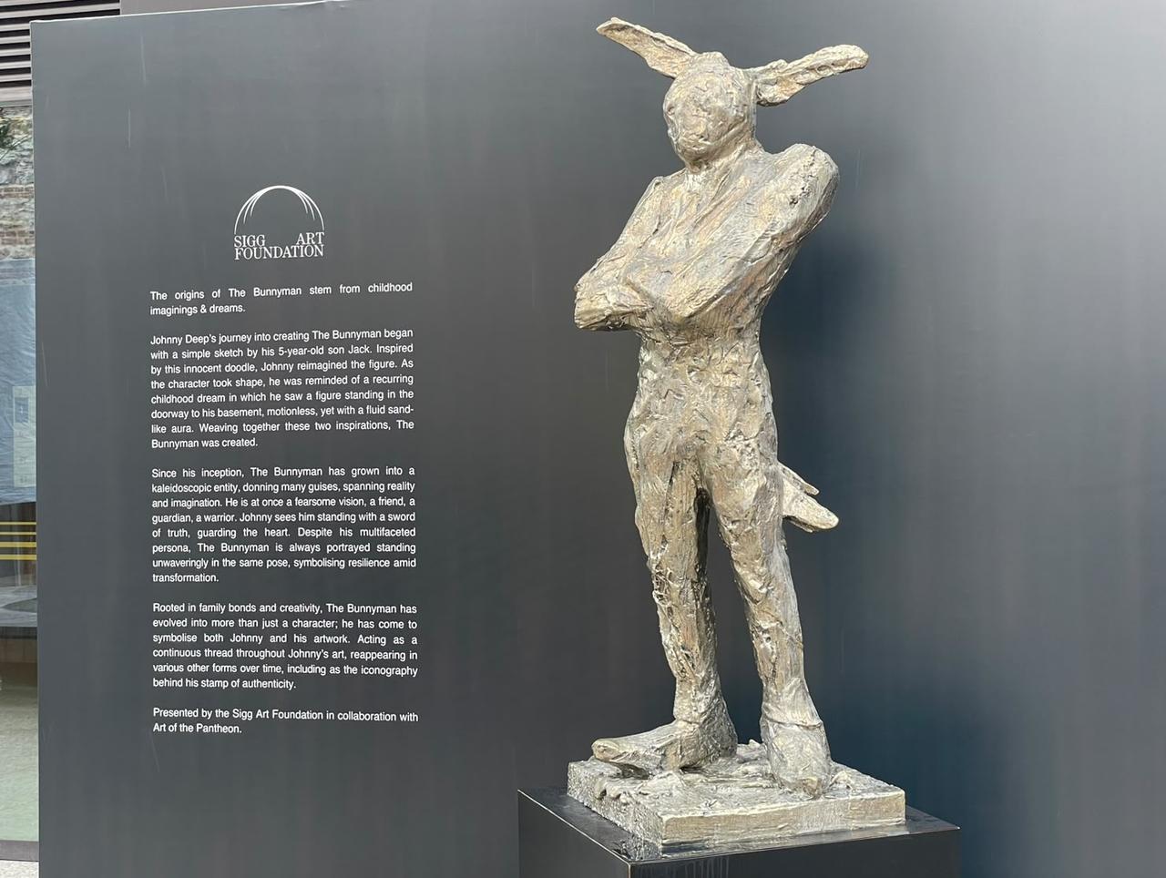 Johnny Depp’s The Bunnyman sculpture on display at Contemporary Istanbul at Tersane Istanbul, Istanbul, Türkiye, September 2026. (Photo by Koray Erdogan/Türkiye Today)
