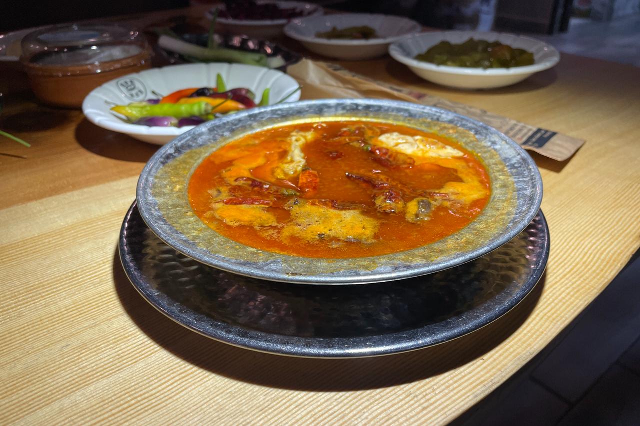 Turkish 'atom' soup mixes head, trotters, cheek meat and brain