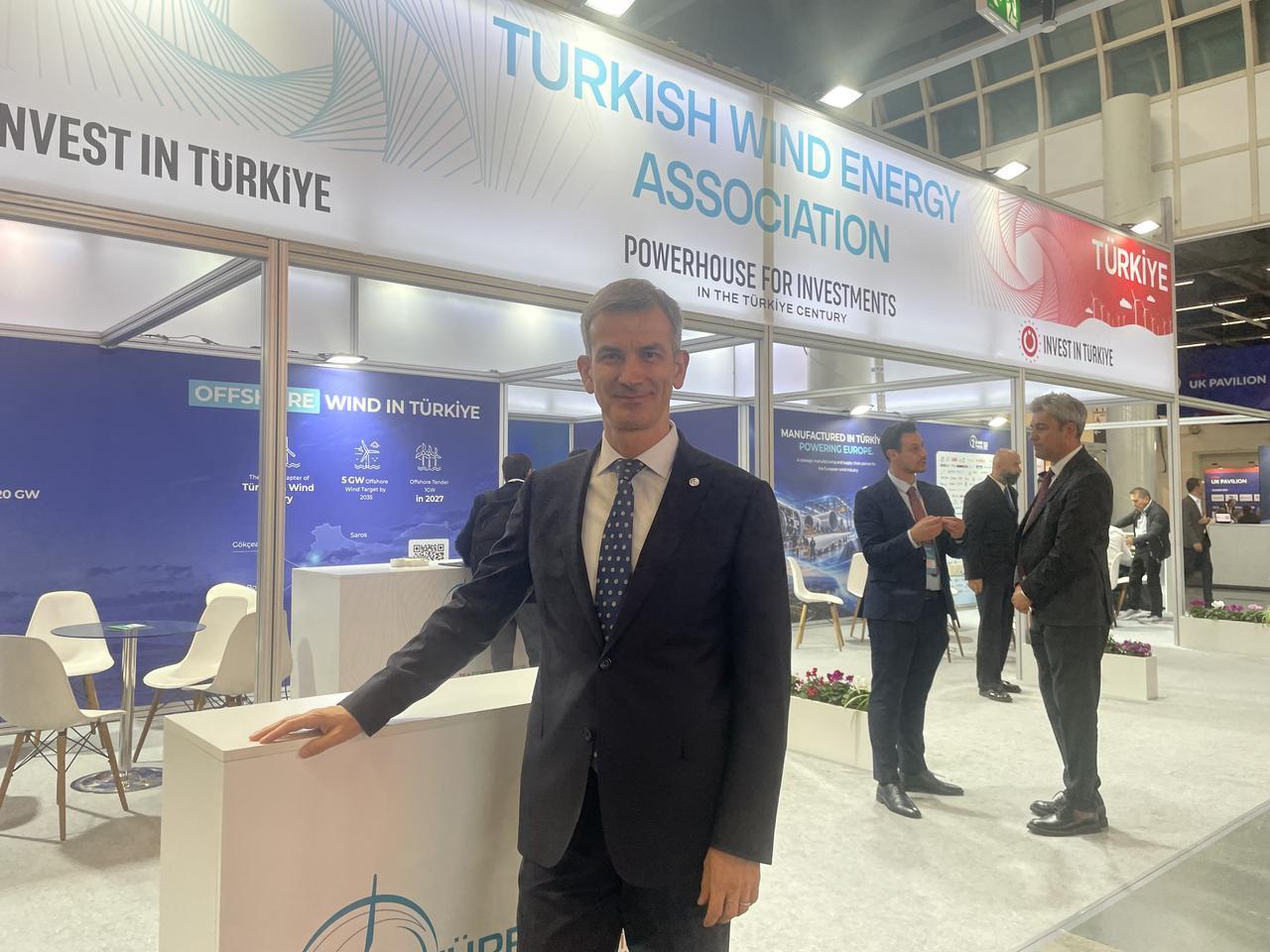 Ibrahim Erden, head of the Turkish Wind Energy Association, attends WindEnergy Hamburg in Hamburg, Germany, Sept. 24, 2026. (AA Photo)