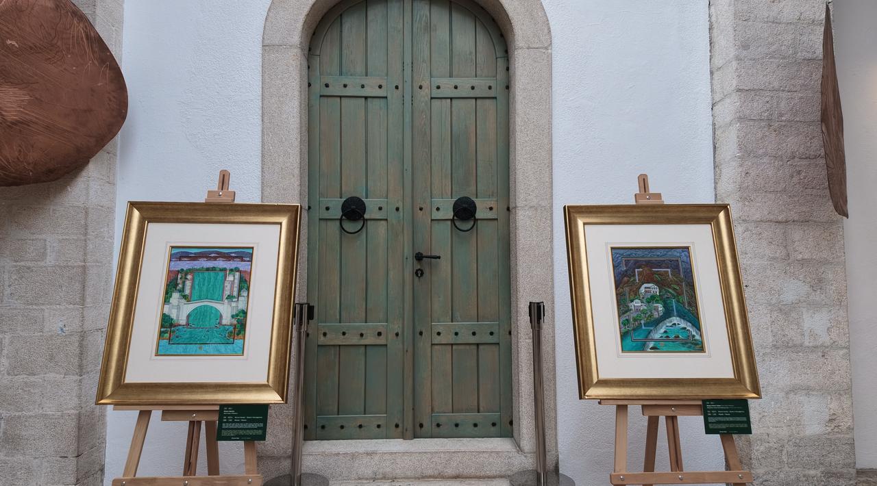 Miniatures depicting Ottoman-era architectural heritage in the Balkans are displayed at the "Traces of the Ottomans in Rumelia" exhibition at the Gazi Husrev Bey Hanikah in Sarajevo, Bosnia and Herzegovina, Sept. 24, 2026. (AA Photo)
