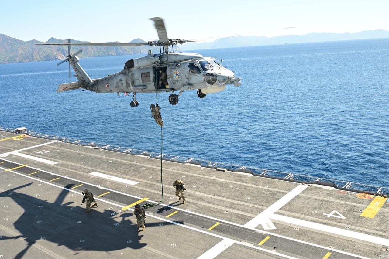 Turkish Armed Forces conduct the Distinguished Observer Day activities of the Denizkurdu-I/2026 Exercise in the Eastern Mediterranean, off the coast of Aksaz, Marmaris in Mugla, Türkiye, Sept. 24, 2026. (AA Photo)