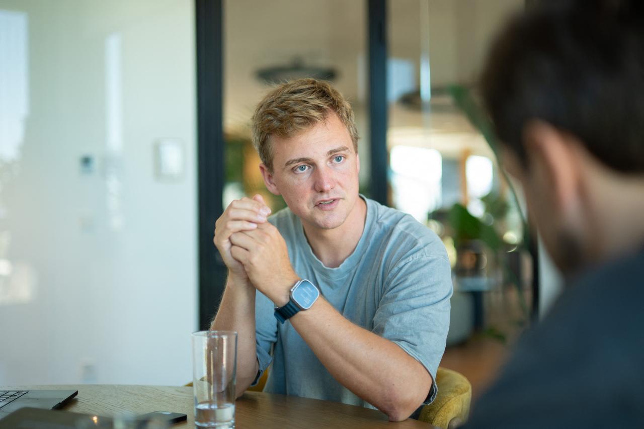 CEO of German generative AI startup Black Forest Labs, Robin Rombach, is pictured at the company's headquarters in Freiburg im Breisgau, southwestern Germany, on Sept. 15, 2026. (AFP Photo)