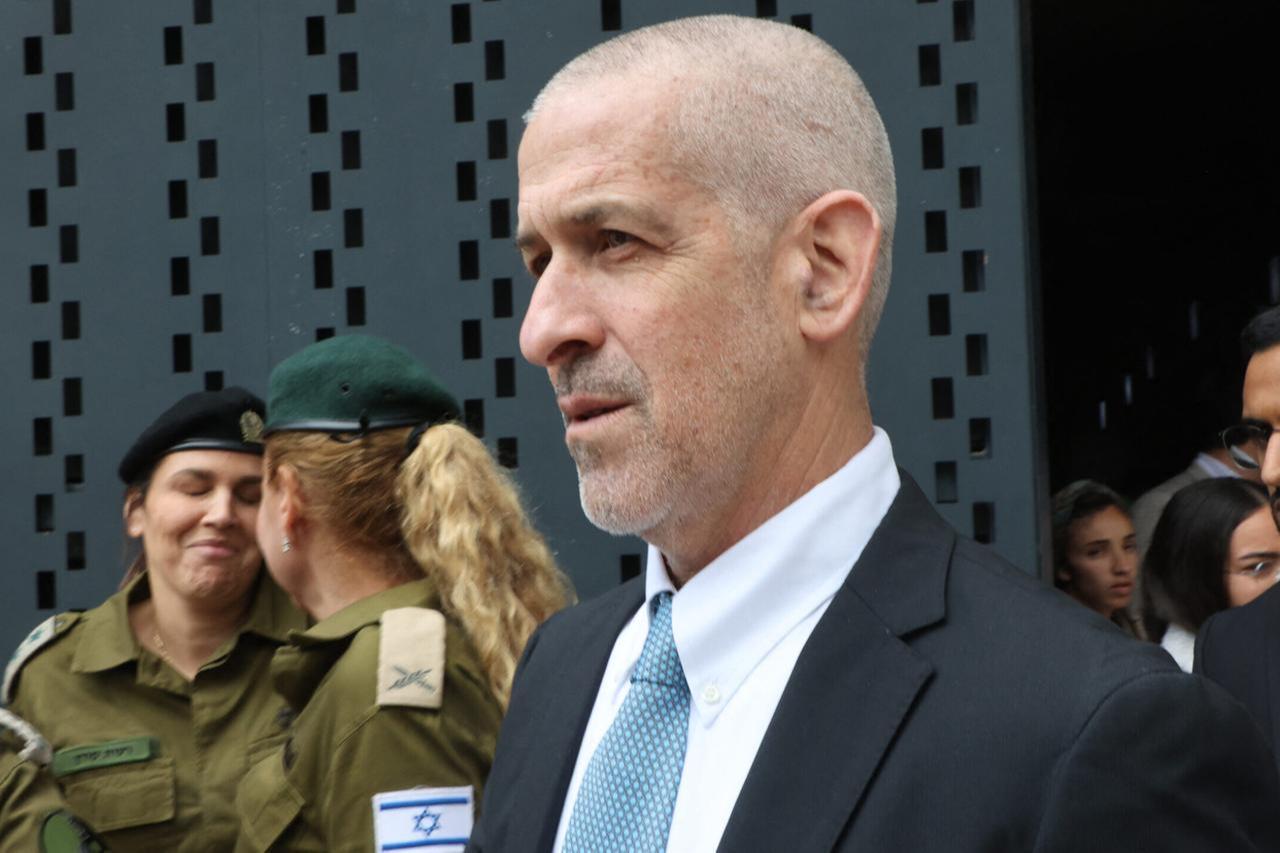 Ronen Bar, chief of Israel's domestic Shin Bet security agency, attends a ceremony at Jerusalem's Mount Herzl military cemetery, May 13, 2024. (AFP Photo)