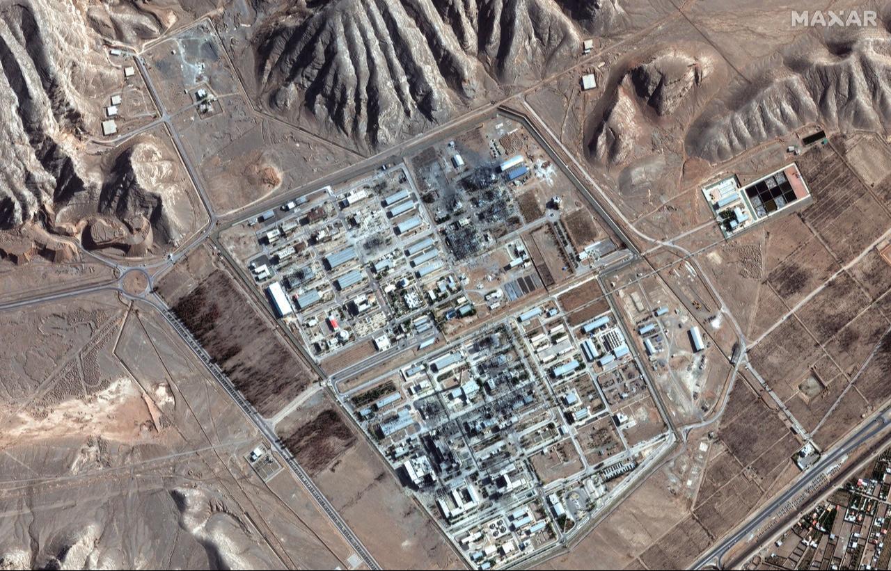 This handout satellite picture provided by Maxar Technologies and taken on June 24, 2025, shows an overview of Isfahan nuclear enrichment facility and nearby tunnels in central Iran. (AFP Photo/ Satellite image ©2025 Maxar Technologies)