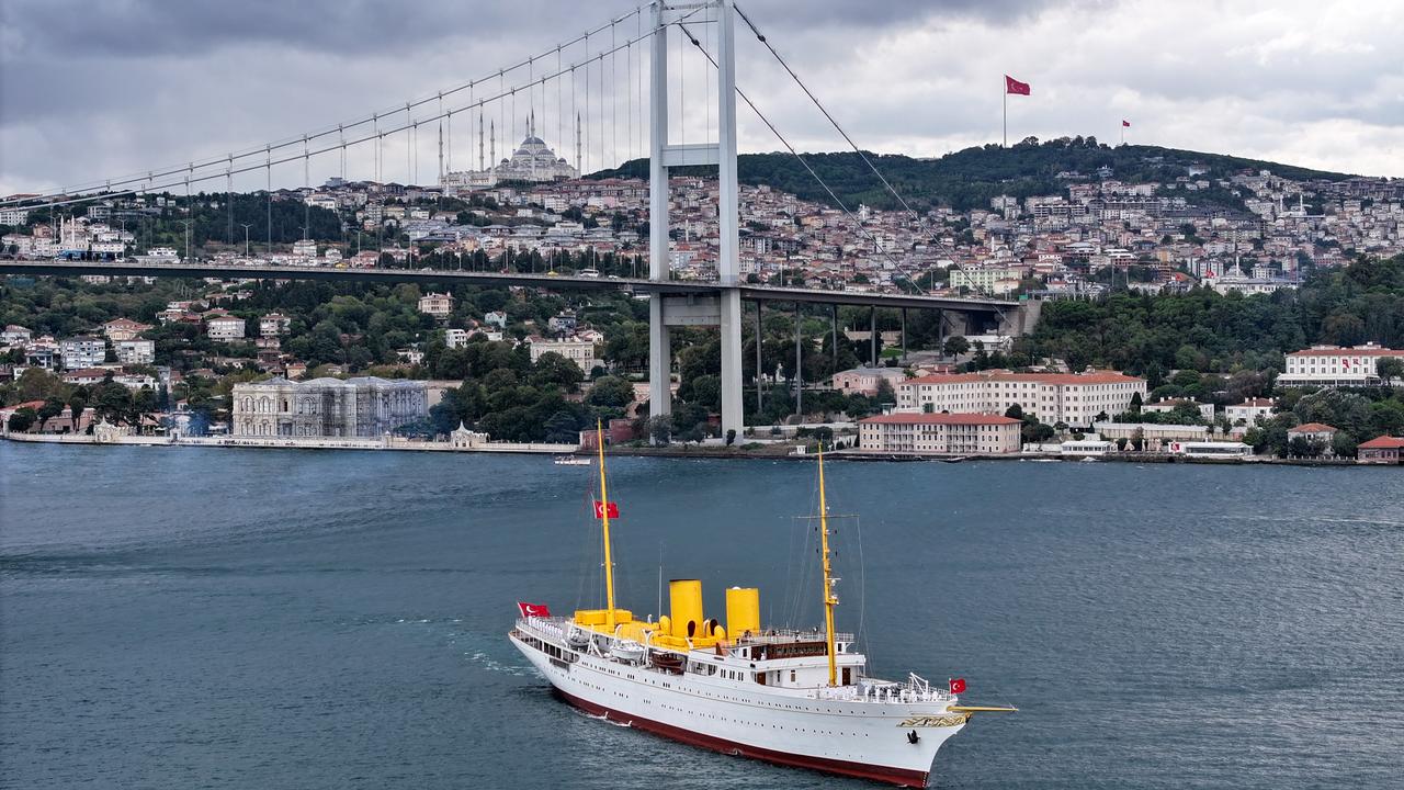 Turkish navy sails Bosphorus convoy to mark Preveze Naval Victory 