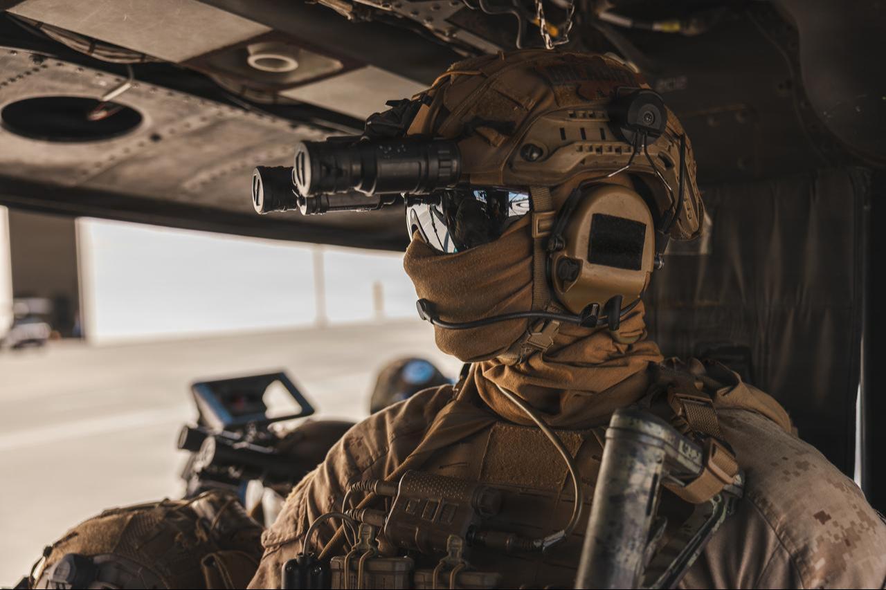 U.S. Marine Corps, a radio operator prepares to fast-rope off a UH-1Y Venom during the Marine Air-Ground Task Force demonstration of the 2026 Marine Corps Air Station Miramar Air Show in San Diego, Sept. 26, 2026. (Photo via U.S. Marine Corps)