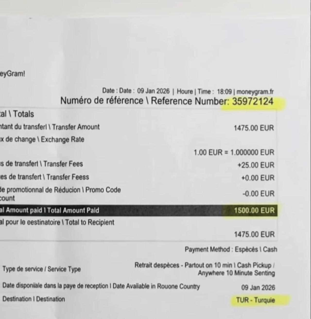 In one document, shared by Daniel Robson with Türkiye Today, it is seen that a MoneyGram transfer amounting 1.500 Euro was sent to Turkish business money, allegedly as a part of drug laundering plot.