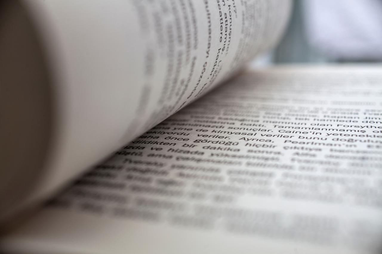 A close-up view of Turkish-language text on the pages of a printed publication, undated. (Adobe Stock Photo)