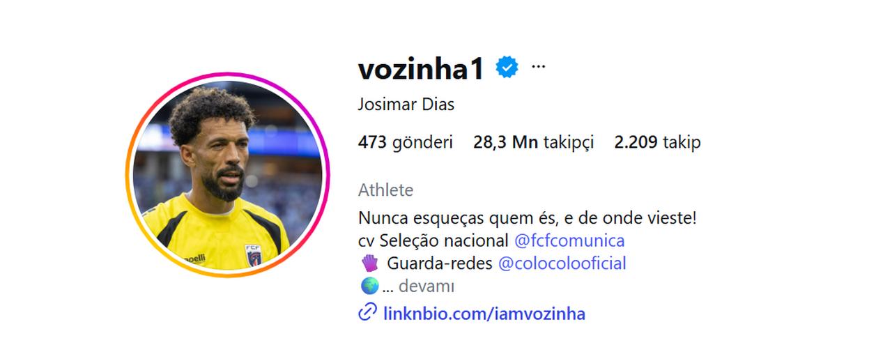 Snapshot of the Cape Verde's goalkeeper Vozinha's instagram page (Photo via Instagram/@vozinha1)