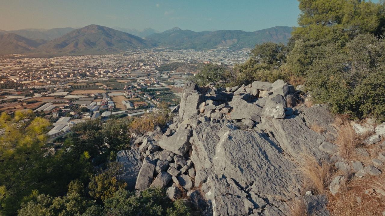 Archaeological remains documented during the Telebehi Archaeological Survey overlook the modern city of Fethiye in Mugla, southwestern Türkiye. (Photo via Telebehi Archaeological Survey Project)