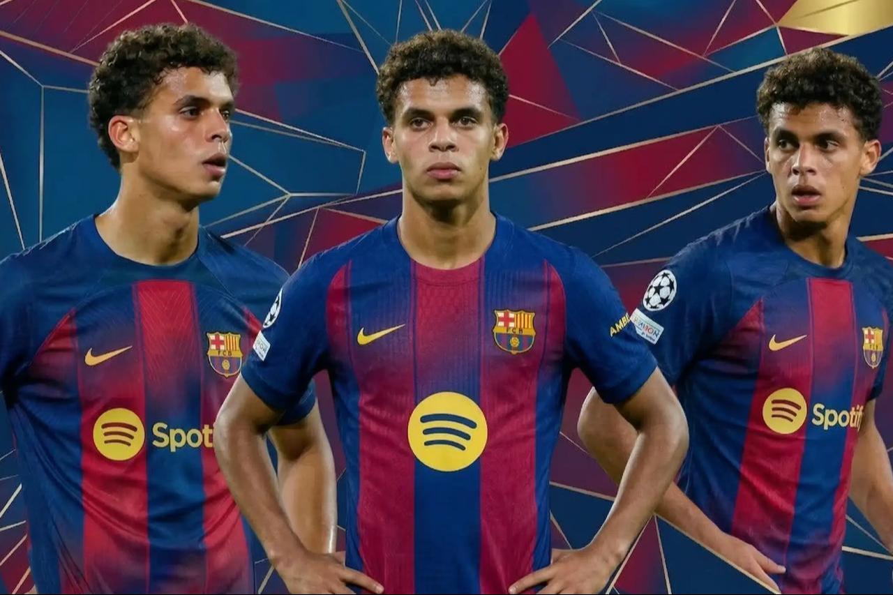 Barcelona prospect Hamza Abdelkarim is pictured in the club’s colors. (Photo collage by Goal AR)