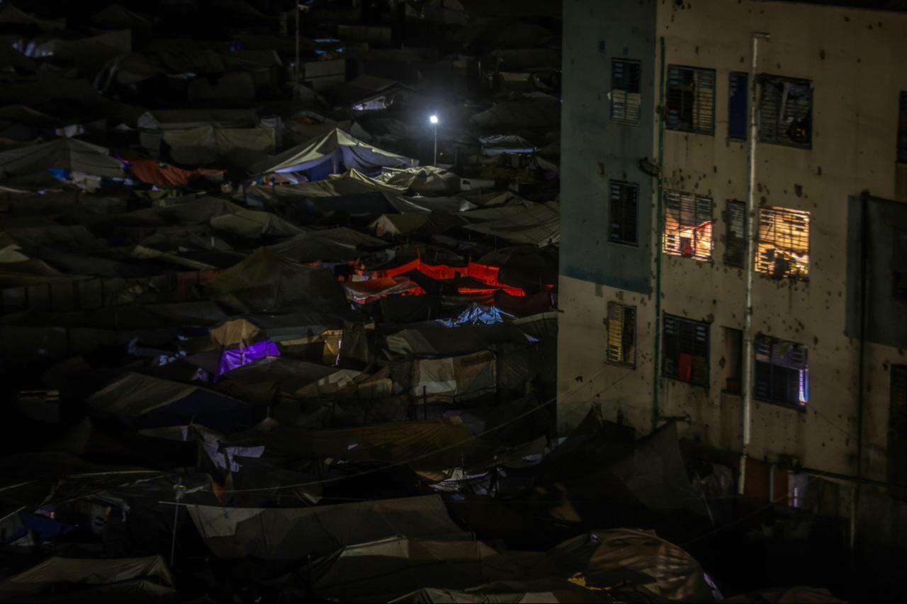 A view of a makeshift tent camp as Palestinians living in the Al-Rimal area of Gaza City continue their daily lives under difficult conditions in Gaza, Palestine, on September 15, 2026. (AA Photo)