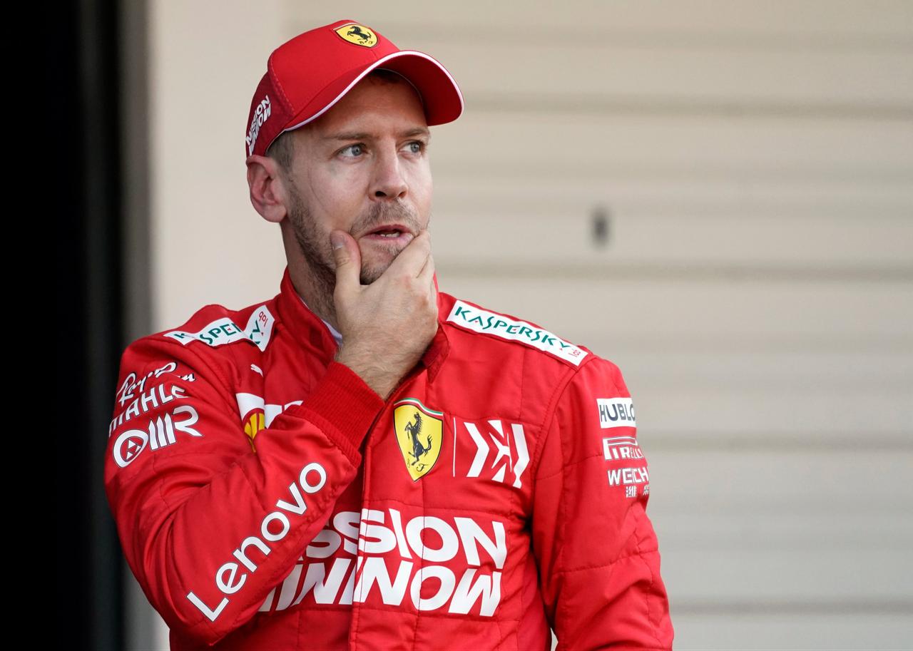 Sebastian Vettel reacts after a race in Suzuka, Japan, Oct. 13, 2019. (EPA Photo)