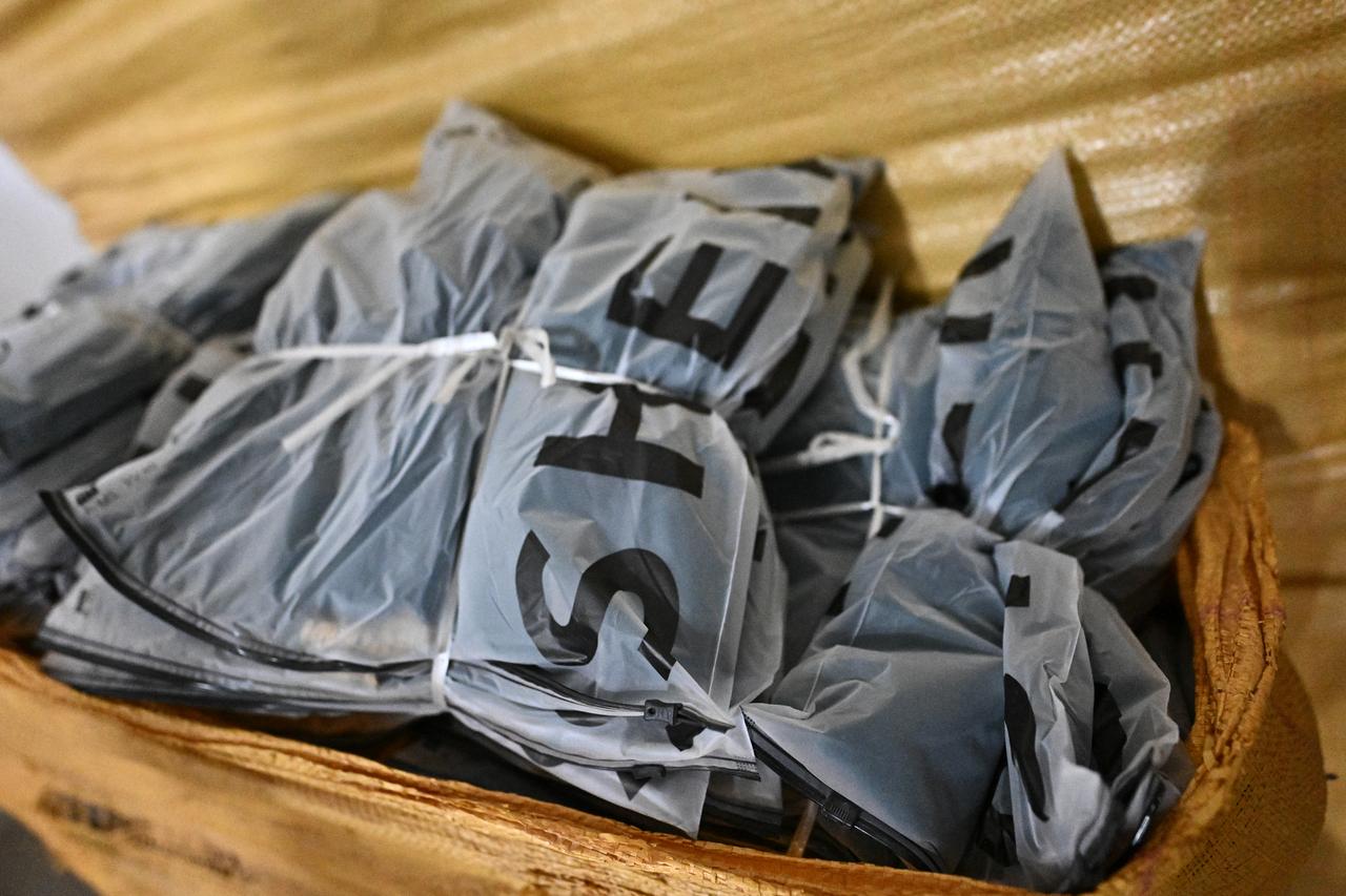 Packages of the Shein clothing retail company seen at a workshop in an urban village in Guangzhou, in southern China's Guangdong province. (AFP Photo)