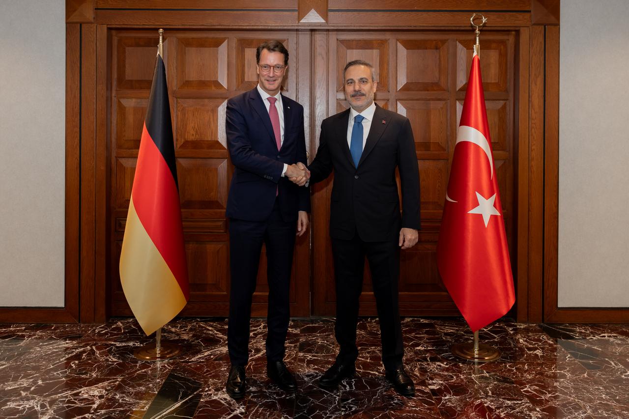 Foreign Minister Hakan Fidan meets North Rhine-Westphalia Minister-President Hendrik Wust in Ankara, Türkiye on September 29, 2026. (AA Photo)