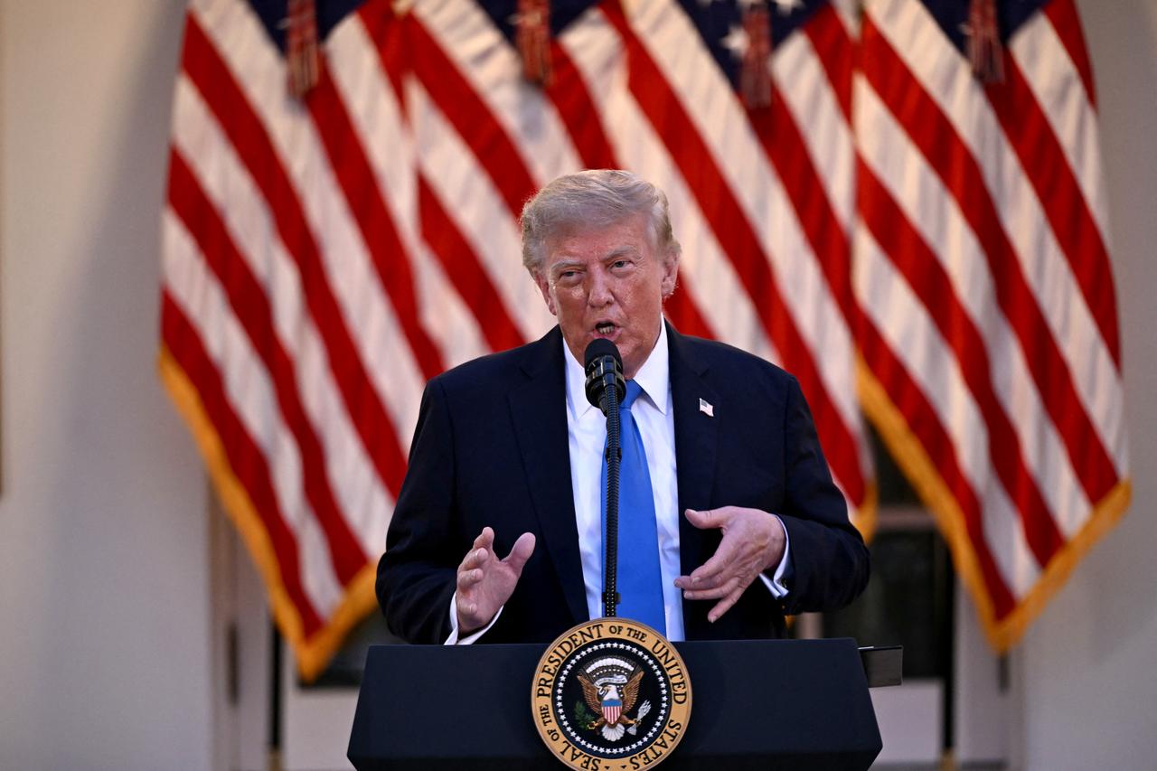 US President Donald Trump speaks while hosting a Rose Garden dinner at the White House in Washington, DC, on September 2, 2026. (AFP Photo)