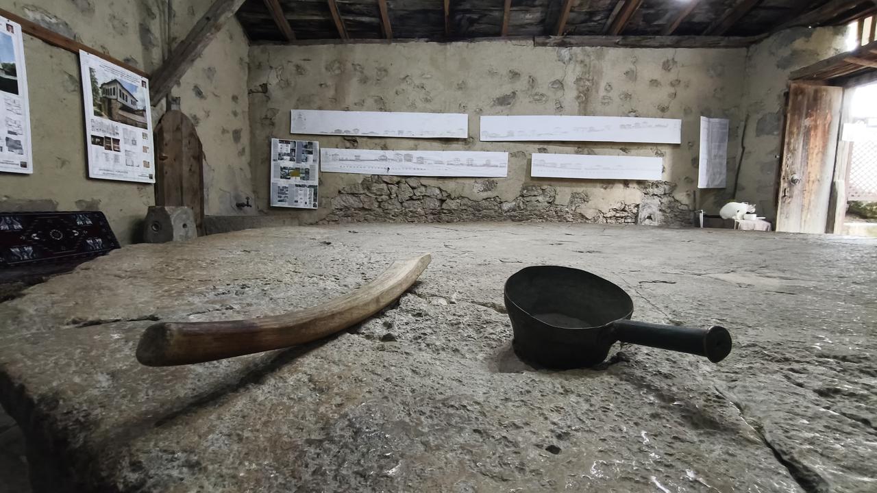 Traditional washing tools rest on the large stone platform inside the centuries-old communal laundry house in Yoruk village, Safranbolu, Türkiye. (AA Photo)