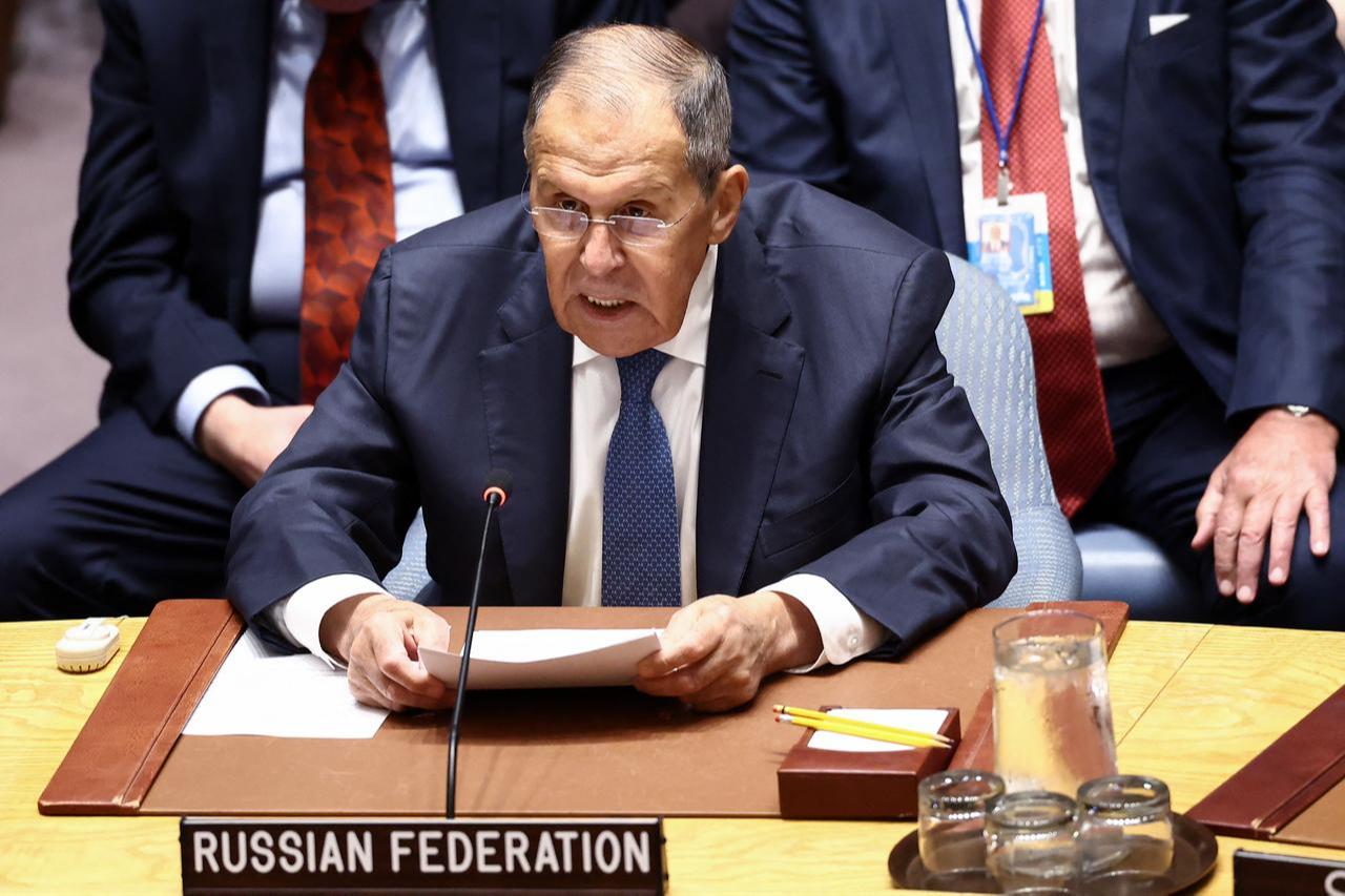 Russia's Foreign Minister Sergey Lavrov speaks during a UN Security Council meeting on Ukraine during the 81st United Nations General Assembly at the United Nations Headquarters in New York, Sept.23, 2026. (AFP Photo)