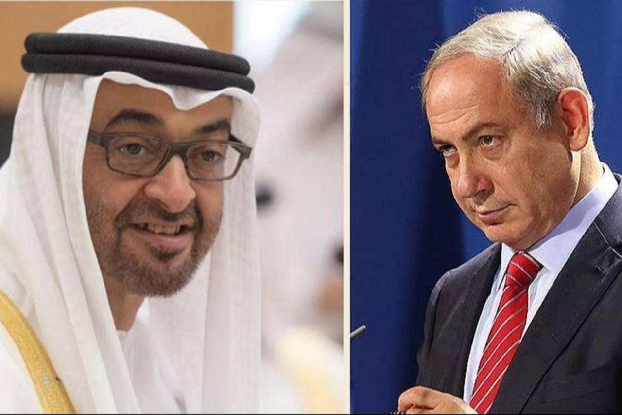 Combination photo shows UAE President Sheikh Mohammed bin Zayed Al Nahyan (L) and Israeli Prime Minister Benjamin Netanyahu. (AA Photo)