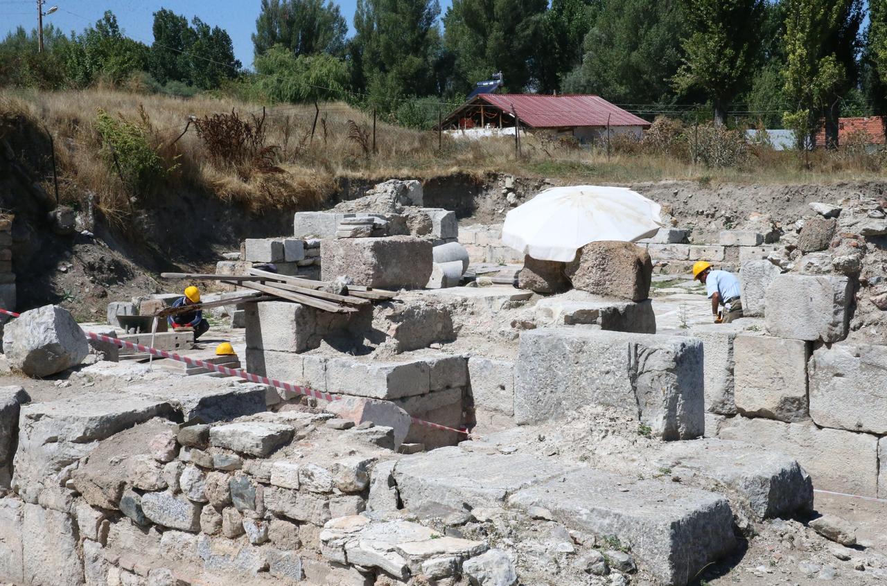 View of the excavations underway at the ancient city of Sebastapolis in the Sulusaray district of Tokat, Türkiye. (AA Photo)