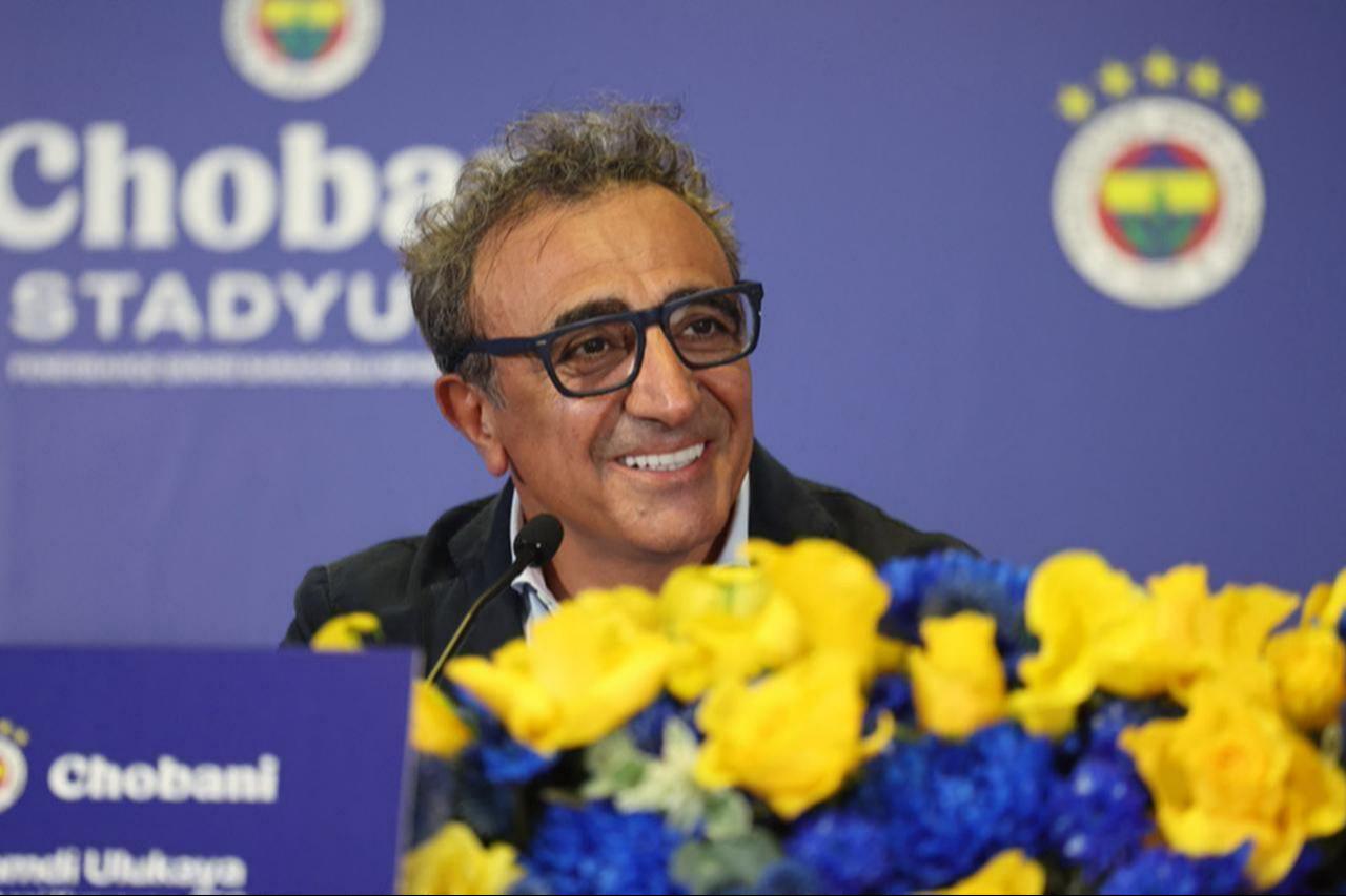 Chobani CEO Hamdi Ulukaya speaks at a press conference announcing the company’s sponsorship deal with Fenerbahce at the club’s stadium in Istanbul, Türkiye, July 31, 2025. (Photo via fenerbahce.org)