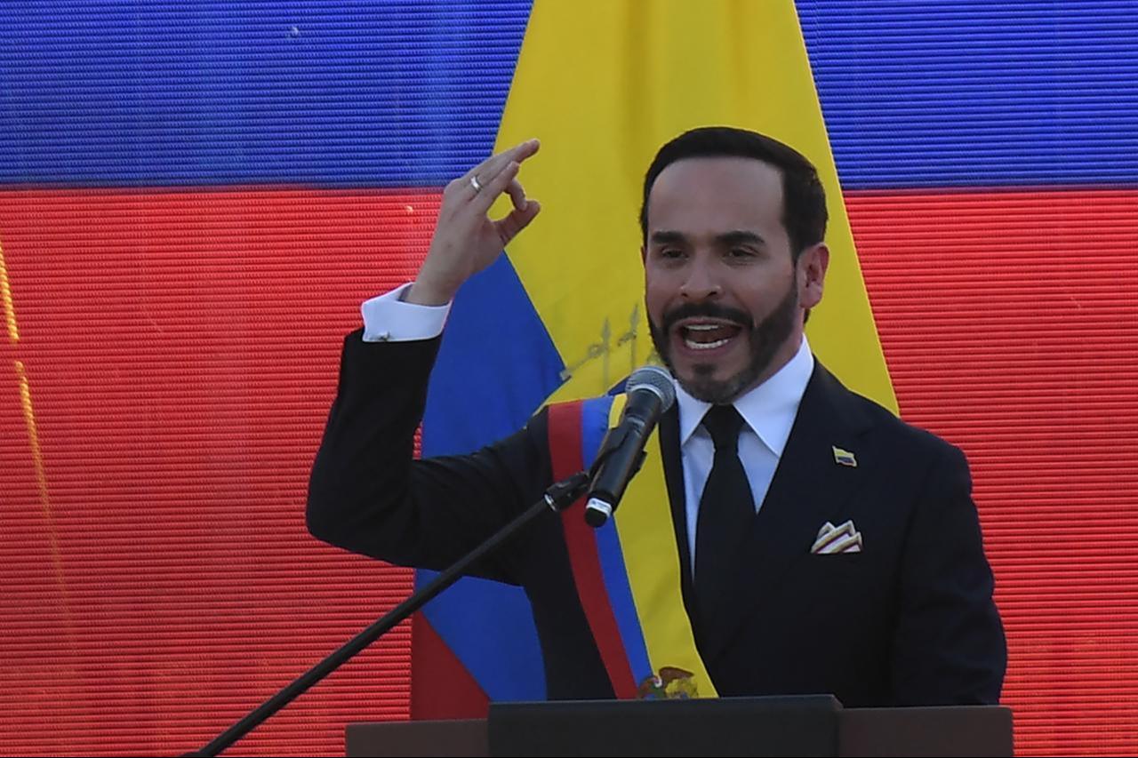 Colombia's President Abelardo de la Espriella delivers a speech at the Pichincha Battalion after swearing in, in Cali, Colombia, August 7, 2026. (AFP Photo)