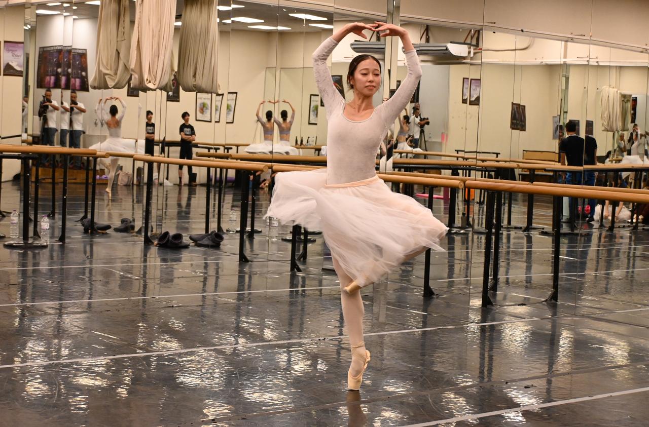 A ballet dancer rehearses ahead of the 33rd International Aspendos Opera and Ballet Festival in Antalya, Türkiye, Sept. 5, 2026. (AA Photo)