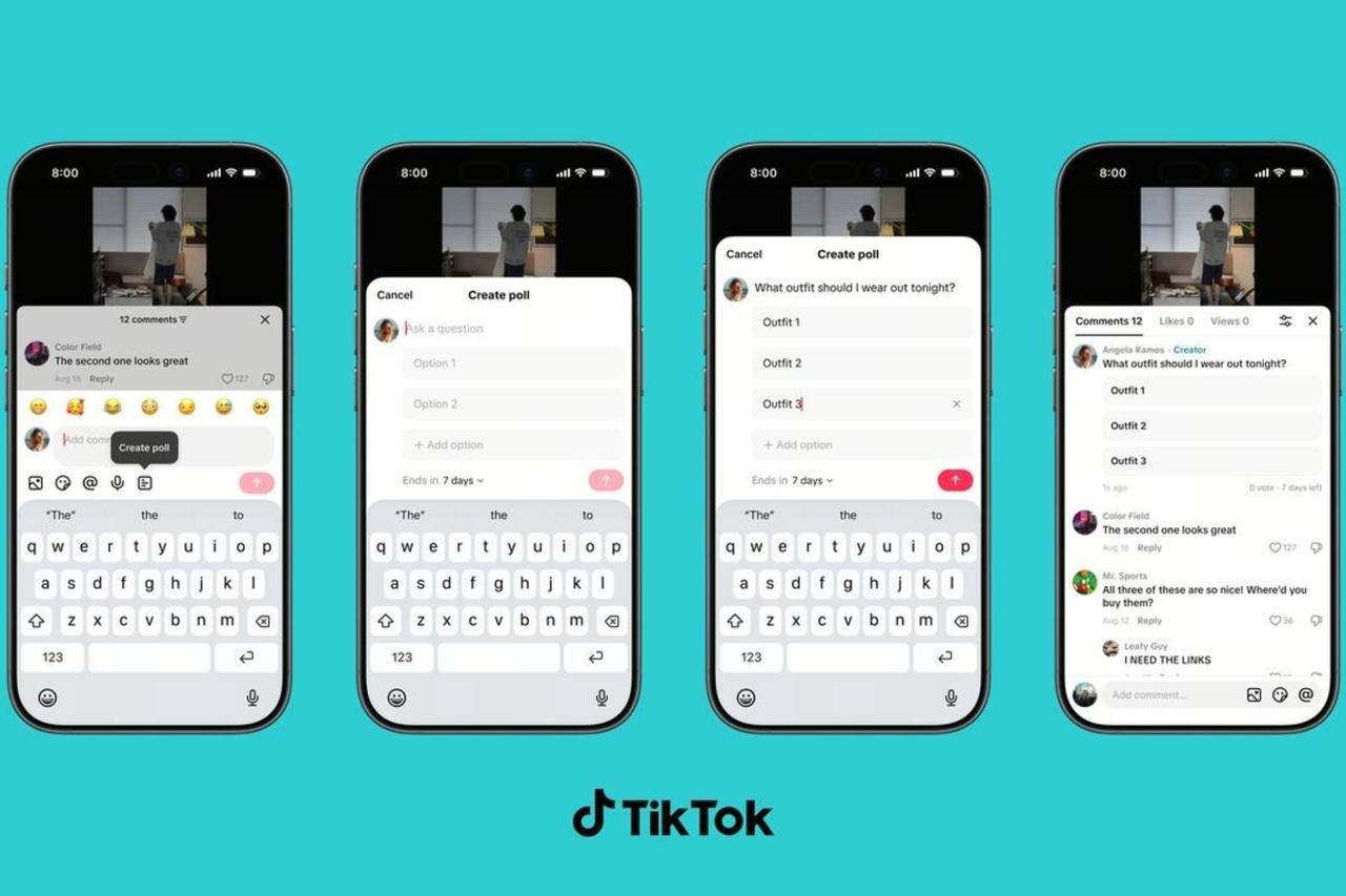 TikTok adds voice comments, polls and photo carousels