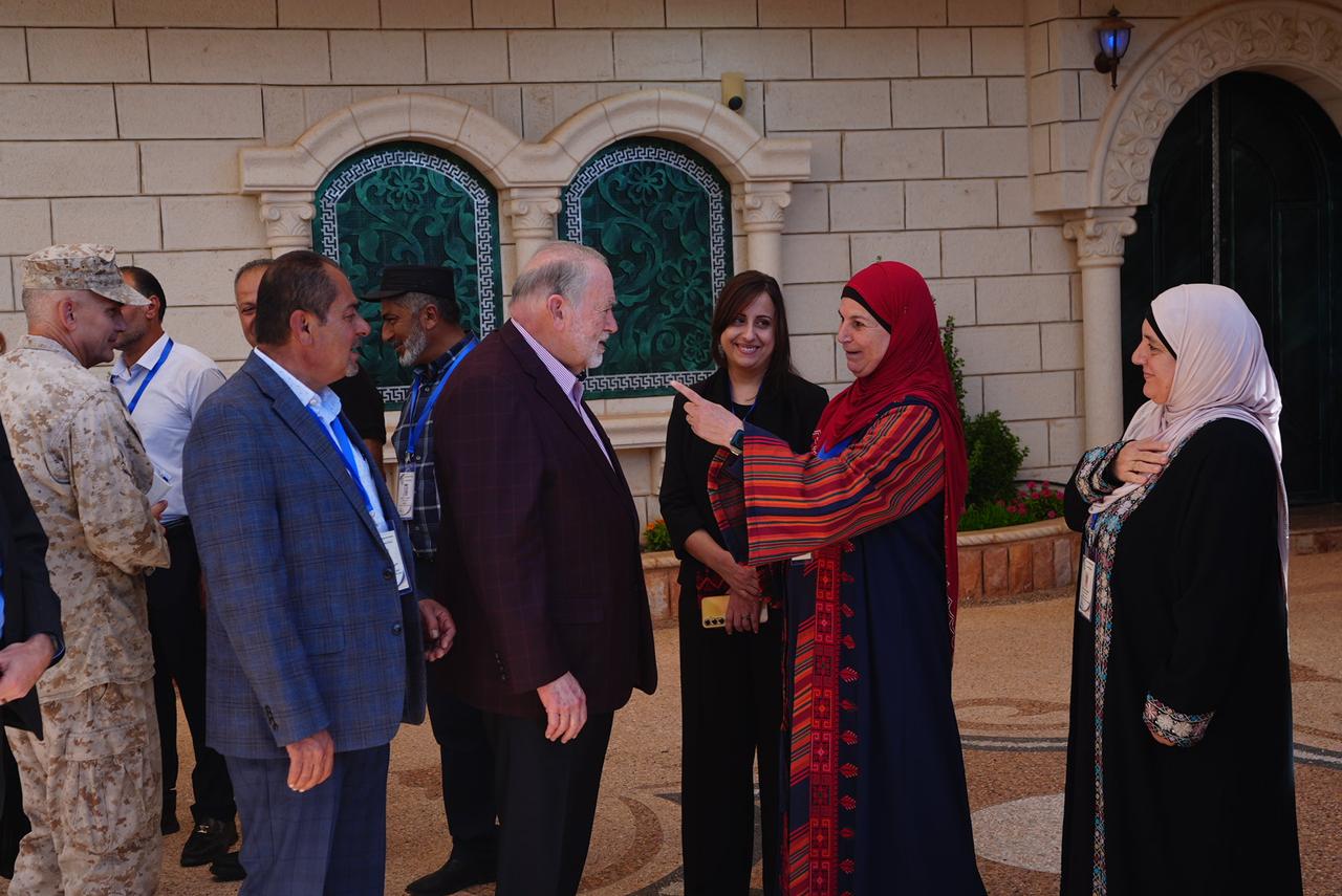 US Ambassador to Israel Mike Huckabee visits the home of a Palestinian family that was attacked by Israeli settlers in the town of Turmus Ayya in Ramallah, West Bank, Palestine, on September 5, 2026. (AA Photo)