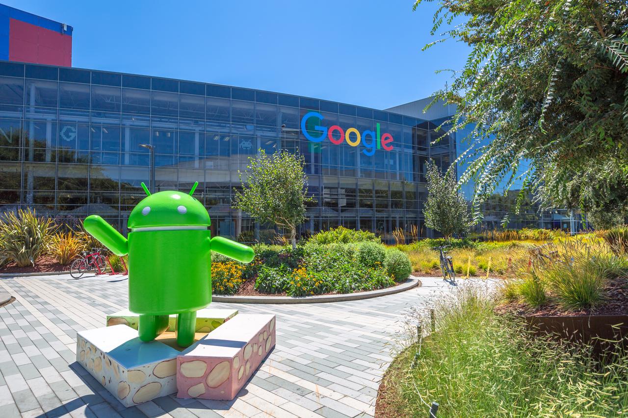 An Android figure stands outside a Google office building in Mountain View, California, U.S., Aug. 15, 2016. (Adobe Stock Photo)