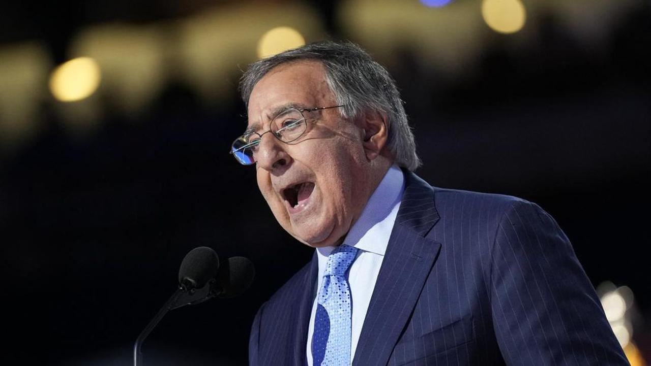 Former U.S. Defense Secretary Leon Panetta speaks on stage during the final day of the Democratic National Convention at the United Center in Chicago, Illinois on August 22, 2024. (AFP Photo)