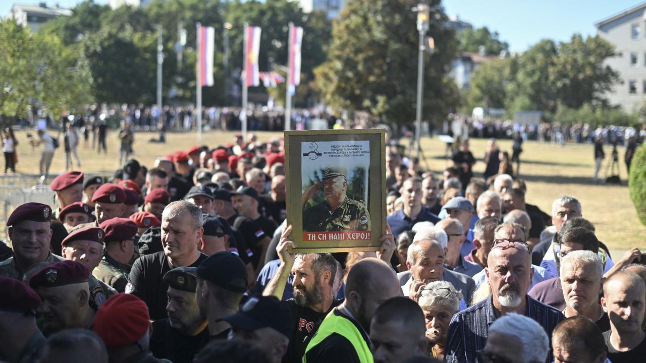 Convicted war criminal Ratko Mladic given funeral in Belgrade