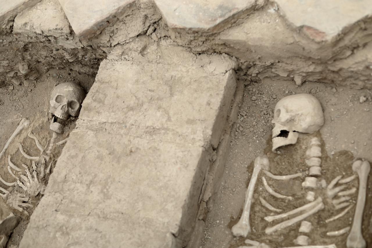 A view of archaeological remains of the former colonial hospital discovered on August 25, 2026, in Lima, Peru. (AA Photo)