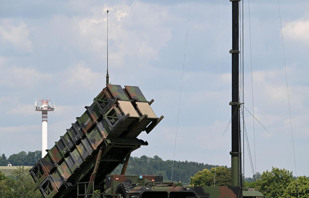 The launcher system of the Patriot surface-to-air missile system is pictured at the military base of Kaufbeuren, southern Germany, June 17, 2023. (AFP Photo)