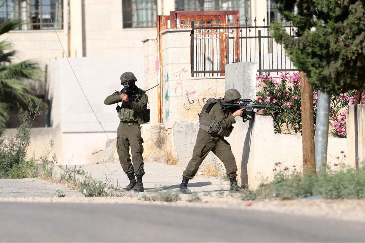 Israeli forces evacuate several nearby homes before demolishing the home of Palestinian Farouk Ramadan using explosives in the village of Tell, Nablus, in the West Bank, Palestine on August 11, 2026. (AA Photo)