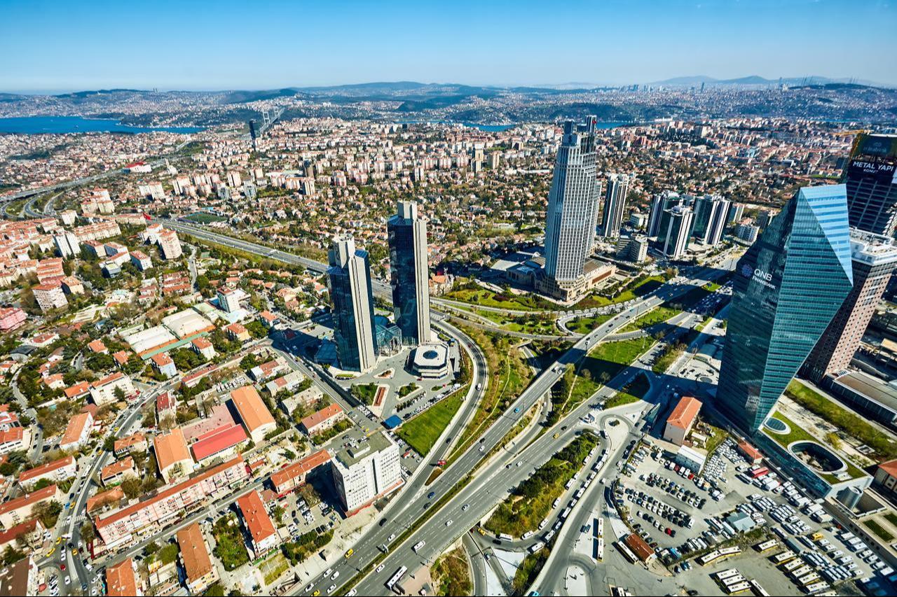 Aerial view of Levent financial district in Istanbul, Türkiye, April 3, 2017. (Adobe Stock Photo)
