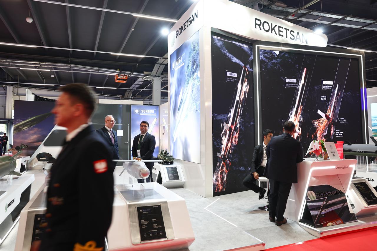 Roketsan stand is seen during the 34th International Defence Industry Exhibition (MSPO) in Kielce, Poland, on September 8, 2026. (AA Photo)