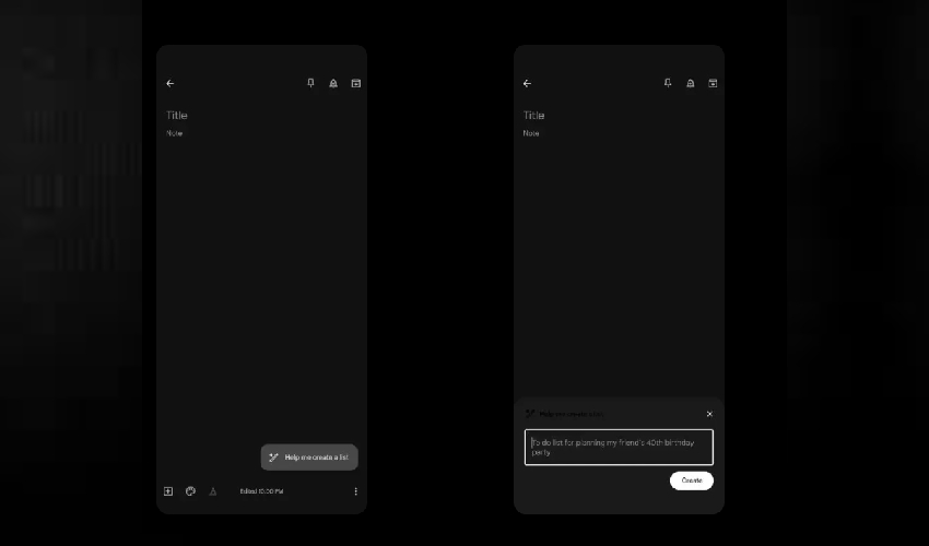 Google Keep uses Gemini AI to generate lists for users