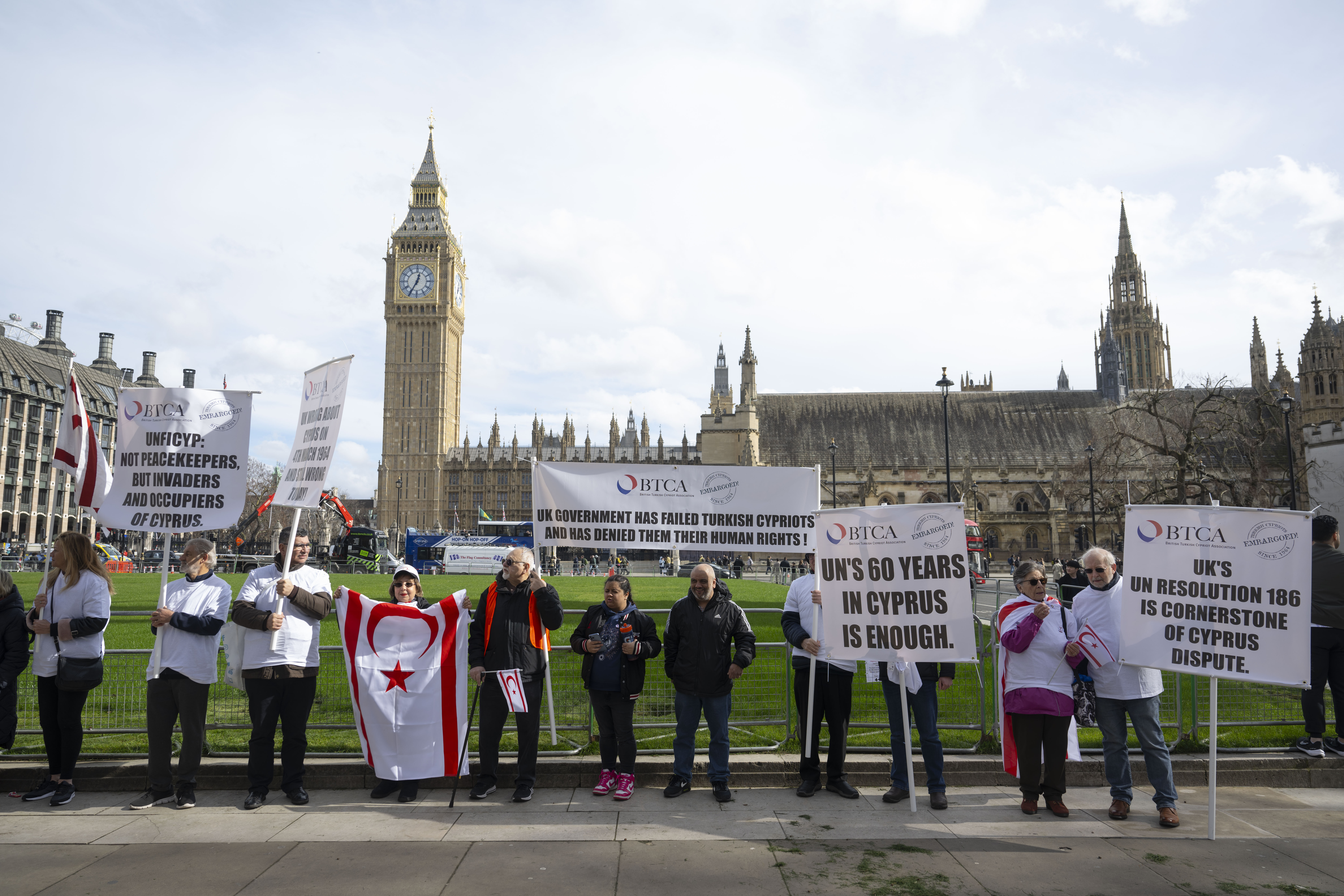 Turkish Cypriots protest in London on 60th anniversary of UN decision