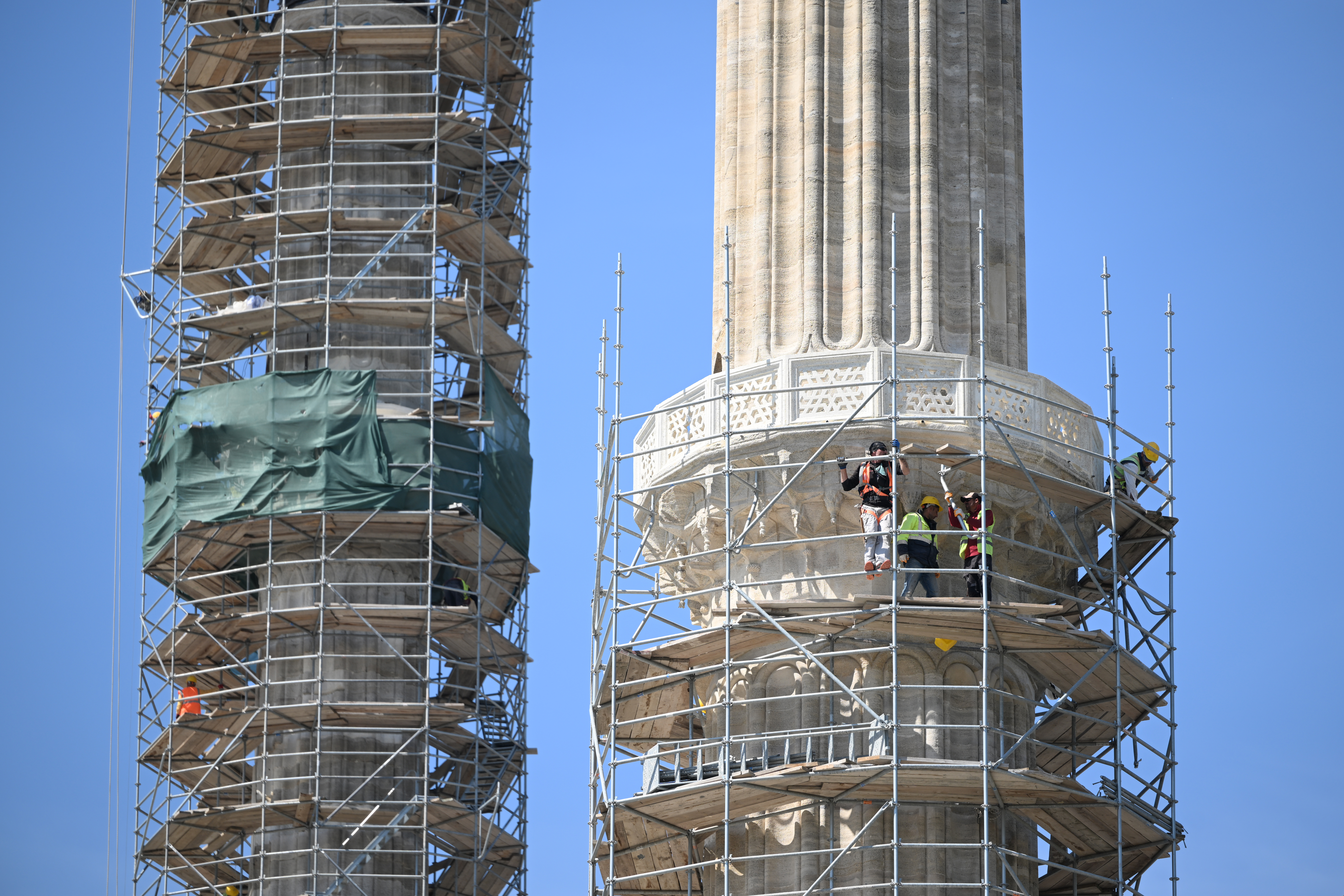 3 minarets of Selimiye mosque restored in major project