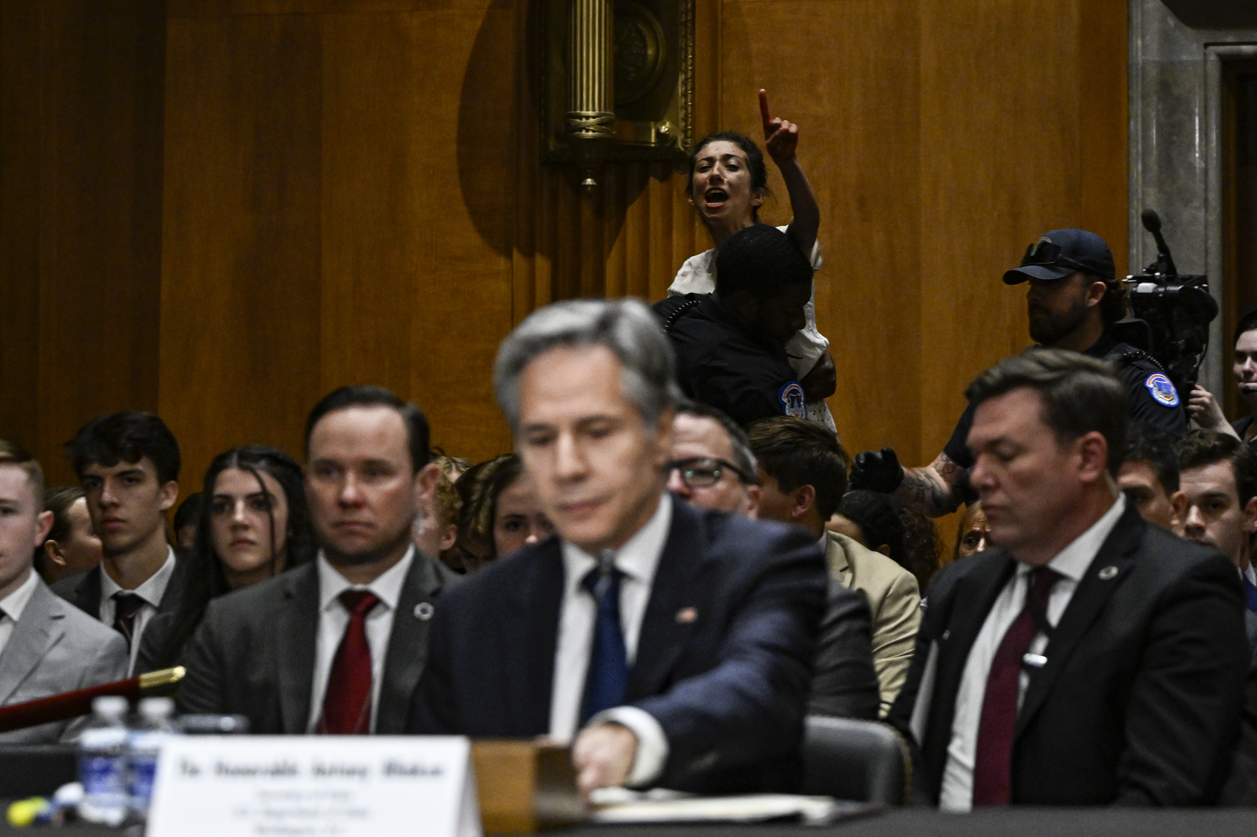 Pro-Palestinian protests interrupt Blinken's Senate testimony